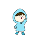 [アレンジ用]梅雨の子供（あお）（個別スタンプ：12）