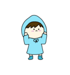 [アレンジ用]梅雨の子供（あお）（個別スタンプ：13）