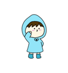 [アレンジ用]梅雨の子供（あお）（個別スタンプ：14）