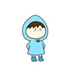 [アレンジ用]梅雨の子供（あお）（個別スタンプ：15）