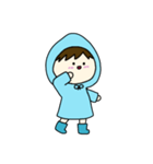 [アレンジ用]梅雨の子供（あお）（個別スタンプ：16）
