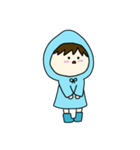[アレンジ用]梅雨の子供（あお）（個別スタンプ：17）
