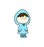 [アレンジ用]梅雨の子供（あお）（個別スタンプ：19）