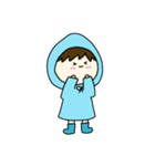[アレンジ用]梅雨の子供（あお）（個別スタンプ：20）