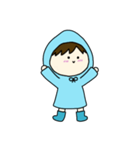 [アレンジ用]梅雨の子供（あお）（個別スタンプ：22）