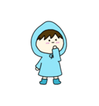 [アレンジ用]梅雨の子供（あお）（個別スタンプ：23）