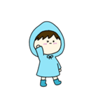 [アレンジ用]梅雨の子供（あお）（個別スタンプ：24）