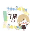 モノトーンGirlyちゃん・Work（個別スタンプ：1）
