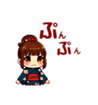 浴衣美人ちゃん達の元気なメッセージ（個別スタンプ：8）