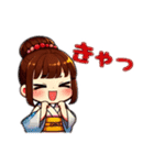 浴衣美人ちゃん達の元気なメッセージ（個別スタンプ：14）