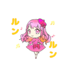 ぴんくの女の子「なでしこさん」（個別スタンプ：9）