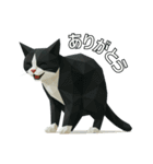 ハチワレ猫（ポリゴン）（個別スタンプ：25）
