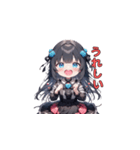 黒バラドレスのきゅんガール（個別スタンプ：11）