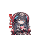 黒バラドレスのきゅんガール（個別スタンプ：29）