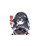 黒バラドレスのきゅんガール（個別スタンプ：30）