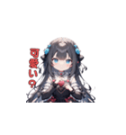 黒バラドレスのきゅんガール（個別スタンプ：39）