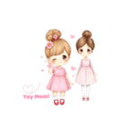 母の日スタンプ｜ママと女の子（個別スタンプ：7）