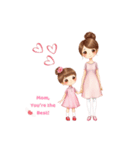母の日スタンプ｜ママと女の子（個別スタンプ：24）