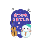【ピアノと音楽】BIG雪だるまの年末年始（個別スタンプ：11）