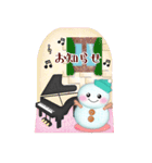 【ピアノと音楽】BIG雪だるまの年末年始（個別スタンプ：16）