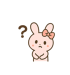 ふわふわリボンうさぎの日常スタンプ（個別スタンプ：3）