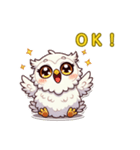 ふわもこフクロウ♡しろ福ちゃんスタンプ（個別スタンプ：2）