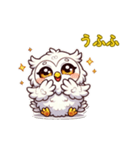 ふわもこフクロウ♡しろ福ちゃんスタンプ（個別スタンプ：3）