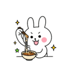 食事する白うさぎ①（個別スタンプ：2）