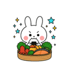 食事する白うさぎ①（個別スタンプ：9）