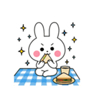 食事する白うさぎ①（個別スタンプ：11）