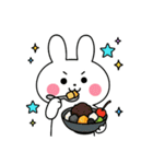食事する白うさぎ①（個別スタンプ：14）