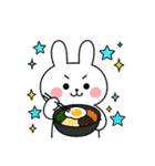 食事する白うさぎ①（個別スタンプ：19）