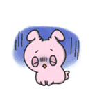 眠たそうな目のウサギのスタンプ（個別スタンプ：32）