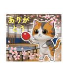 可愛い猫の卓球エンジョイ（個別スタンプ：4）