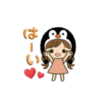 ペンギン娘のデカ文字日常＆推し活スタンプ（個別スタンプ：3）