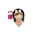 ペンギン娘のデカ文字日常＆推し活スタンプ（個別スタンプ：7）