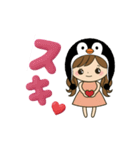 ペンギン娘のデカ文字日常＆推し活スタンプ（個別スタンプ：16）