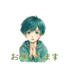 日常で使える水彩画風の男の子（個別スタンプ：24）