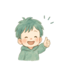 日常で使える水彩画風の男の子（個別スタンプ：28）