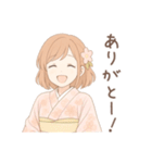 毎日使える着物女子（個別スタンプ：16）