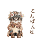 ビンテージ水彩画のねこ（個別スタンプ：3）