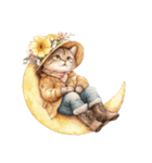 ビンテージ水彩画のねこ（個別スタンプ：4）