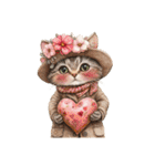 ビンテージ水彩画のねこ（個別スタンプ：8）