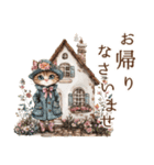 ビンテージ水彩画のねこ（個別スタンプ：16）