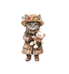 ビンテージ水彩画のねこ（個別スタンプ：26）