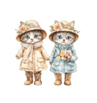 ビンテージ水彩画のねこ（個別スタンプ：29）