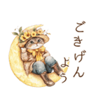 ビンテージ水彩画のねこ（個別スタンプ：34）