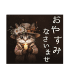 ビンテージ水彩画のねこ（個別スタンプ：36）