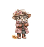 ビンテージ水彩画のねこ（個別スタンプ：38）