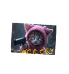 Scary Cat【ネコヤギ】英語.猫.夜の海.月（個別スタンプ：3）